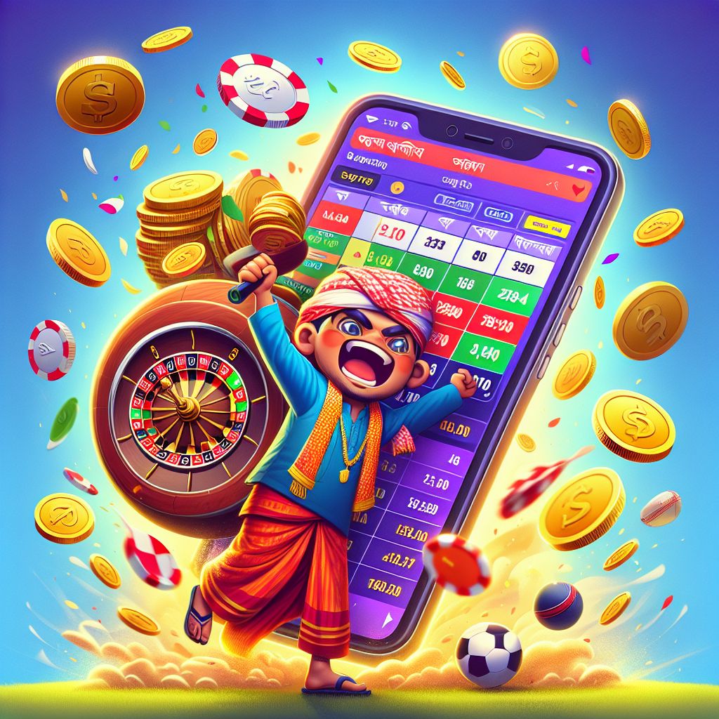 AK33 App cartoon character playing on a mobile phone